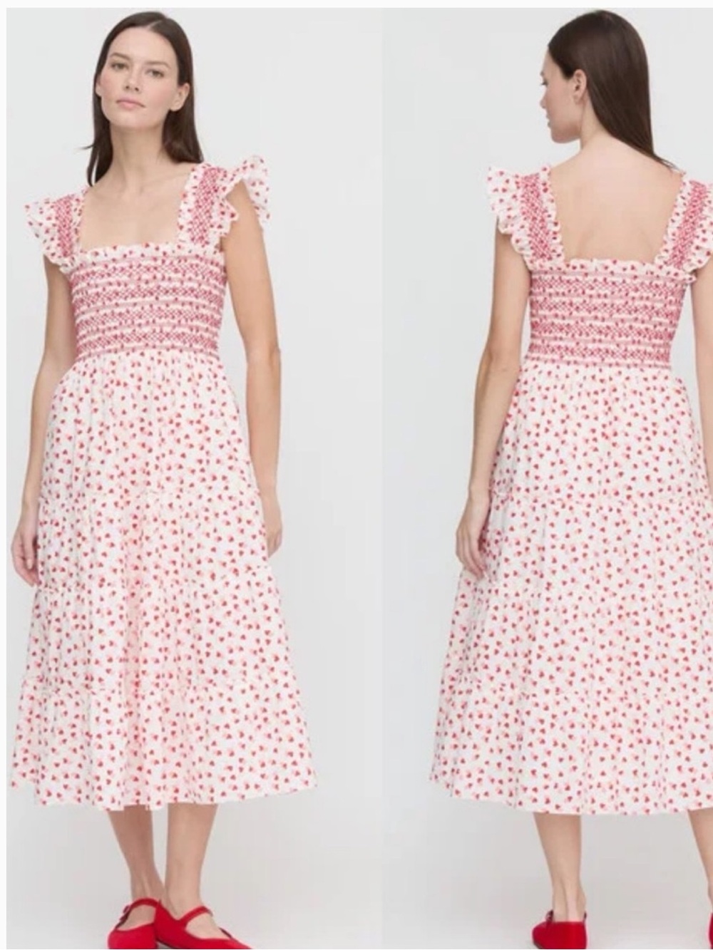 HILL HOUSE- Ellie Nap Dress Lots Of Hearts, L
